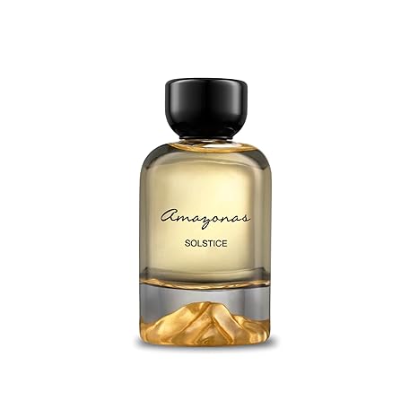 Perfume bottle labeled 'Amayana Solstice' on a white background