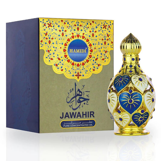JAWAHIR Perfume Oil 12ML (0.4 OZ) By Hamidi | Long Lasting Fruity, Floral, Spicy & Immensely Enchanting Fragrance.
