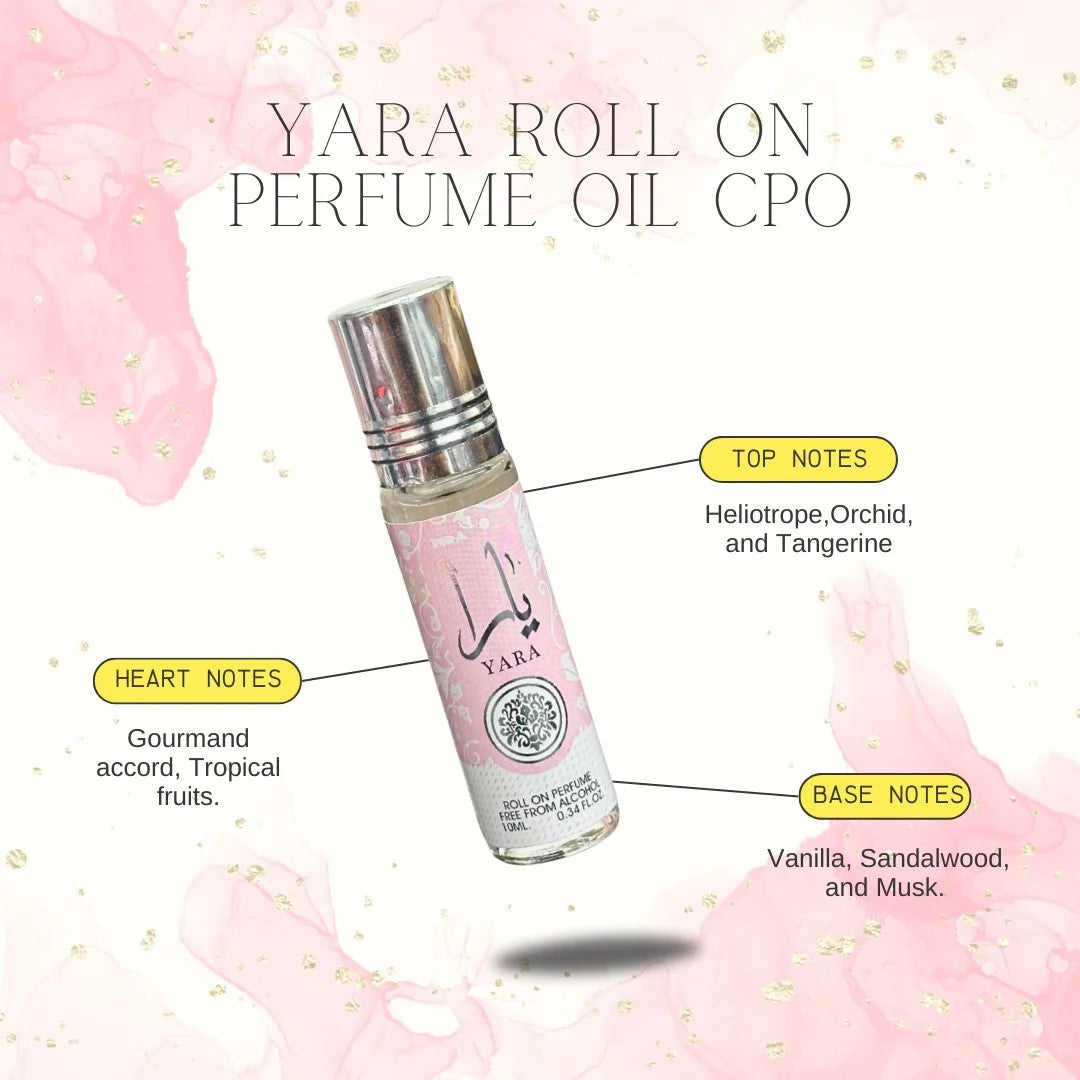 YARA Roll On Perfume Oil CPO - 10ML (0.34 OZ) By Ard Al Zaafaran