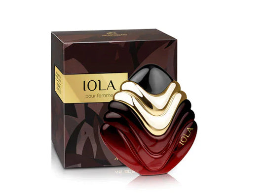 IOLA perfume bottle and packaging on a white background