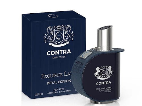 Contra Eau de Parfum bottle and packaging on a white background