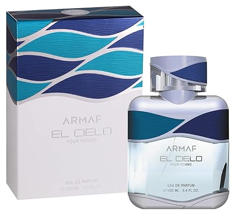 Armaf El Cielo perfume bottle and packaging on a white background