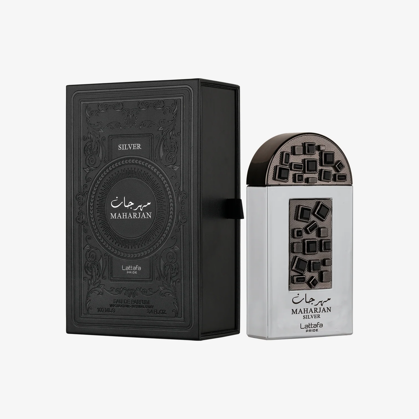 Lattafa Perfumes Maharjan Silver Eau de Parfum Spray, 3.4 Ounce (Unisex)